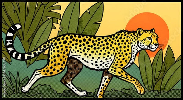 Fototapeta cheetah vector