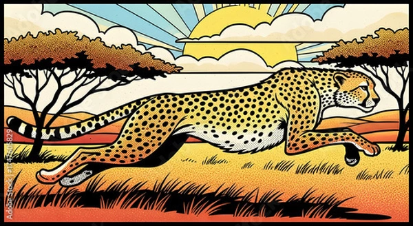 Fototapeta cheetah on a branch