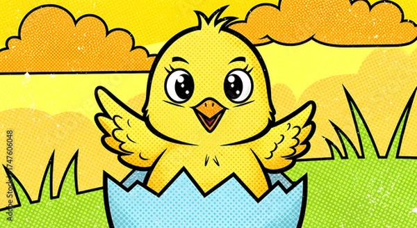 Obraz easter chick with egg