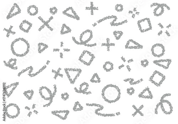 Obraz クレヨン素材　幾何学模様のポップな背景