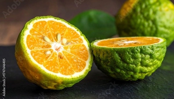 Obraz Close-up citrus fruit halves