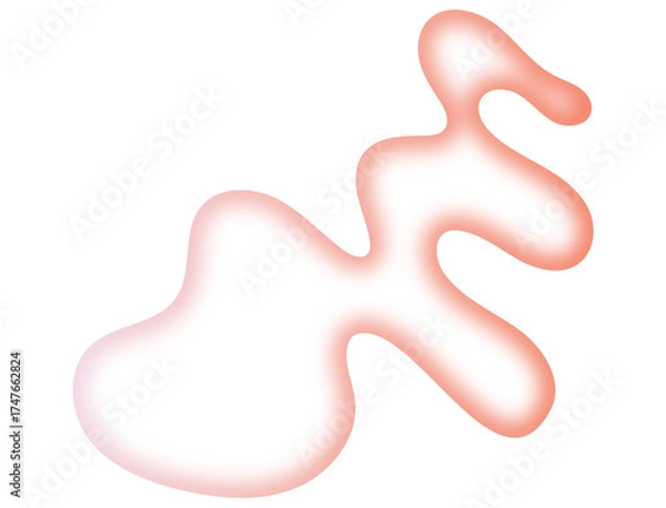 Obraz Abstract organic shape with soft pink and orange gradient, isolated on transparent background
