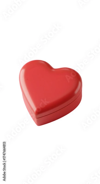 Obraz 3D Red Heart Shape Box Isolated on Black Background
