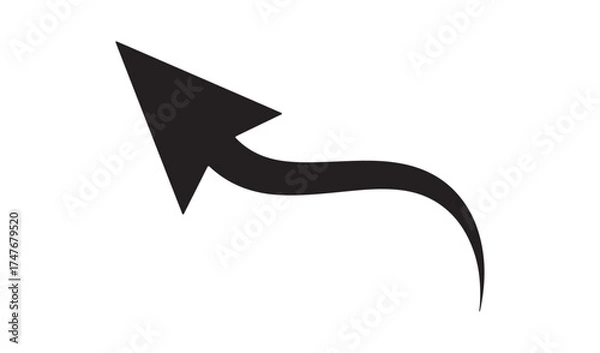 Fototapeta Black curved arrow pointing upwards and to the left