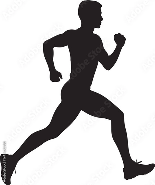 Obraz Running Boy Silhouette Set in Different Workout Poses