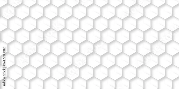 Fototapeta Abstract white hexagon concept background. Seamless bright white abstract honeycomb. Technology for design element vector abstract background.	