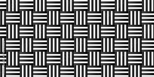 Fototapeta Seamless pattern with squares line diamond wall mat. Vintage textile decor geometric illustration element.