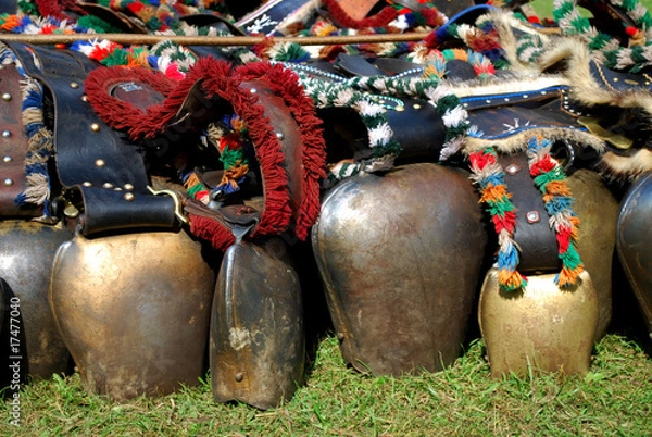 Obraz many bavarian cowbells