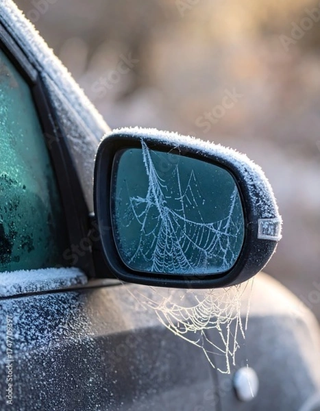 Obraz Frosty car mirror