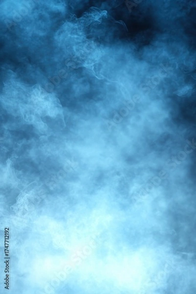 Fototapeta Vertical abstract blue smoke texture perfect for mystery visuals tech presentations and cinematic effects