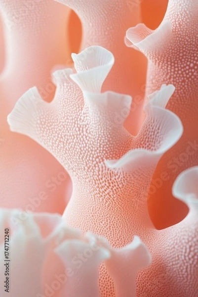 Fototapeta Closeup of abstract coral texture in soft pink tones perfect for skincare backgrounds eco visuals and nature inspired branding