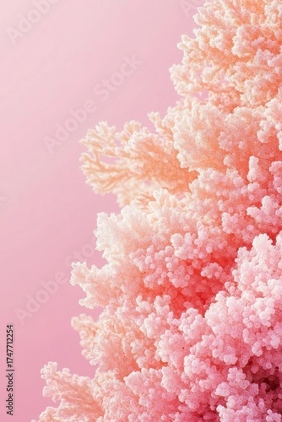 Fototapeta Soft textured pink coral on pastel background perfect for cosmetic branding marine visuals and organic product mockups