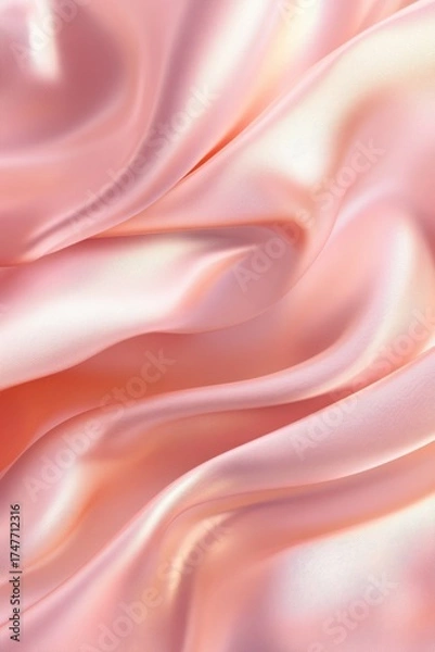 Fototapeta Pink silk fabric with shiny folds perfect for fashion branding beauty packaging and romantic visual content