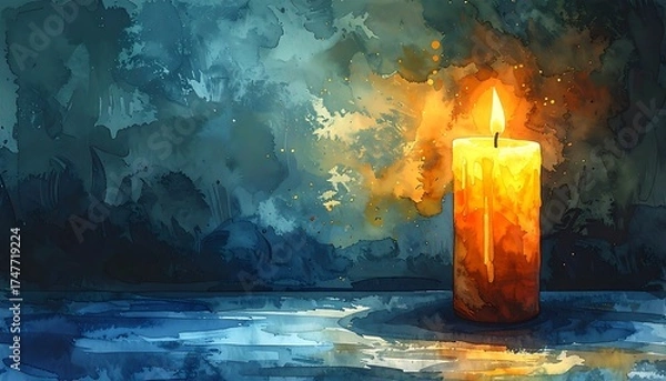 Obraz Candlelit scene on textured wall