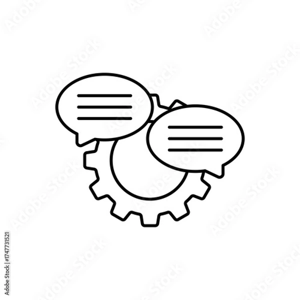 Fototapeta Icon a Communication Skills, isolated against a clean background.