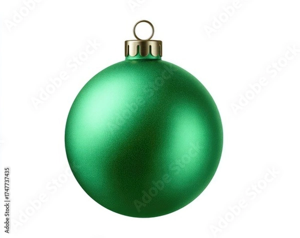 Obraz Single, glossy emerald green Christmas ornament
