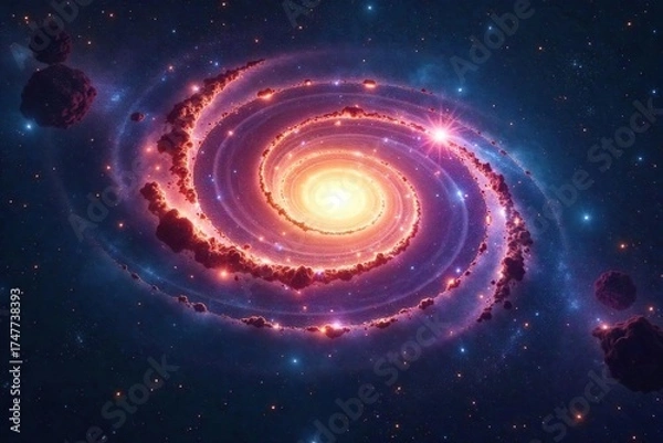 Obraz Spiral Galaxy Swirling in Cosmic Tapestry Awe-Inspiring Celestial View