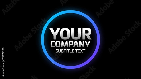 Fototapeta Glowing Circle Frame Title