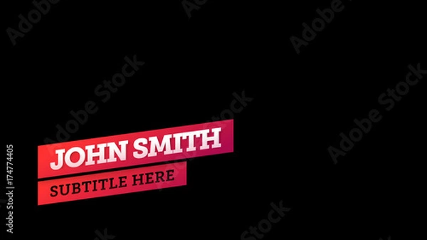 Fototapeta Red Angled Lower Third