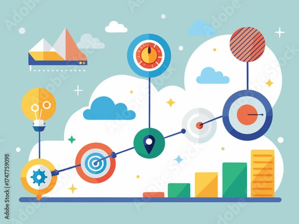 Obraz Business growth and idea generation concept illustration