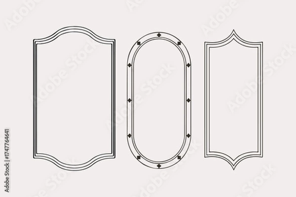 Fototapeta Vintage vector frame for advertisement display with blank metal stand