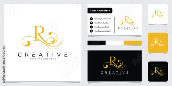 Obraz Initial R luxury logo template vector illustration