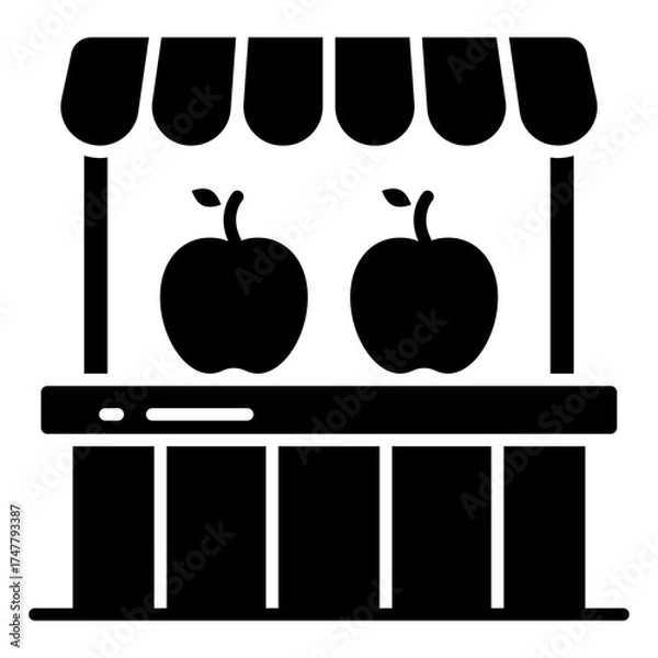 Obraz Conceptual solid design icon of fruit cart