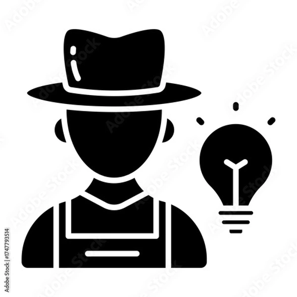Obraz Trendy design icon of creative farmer