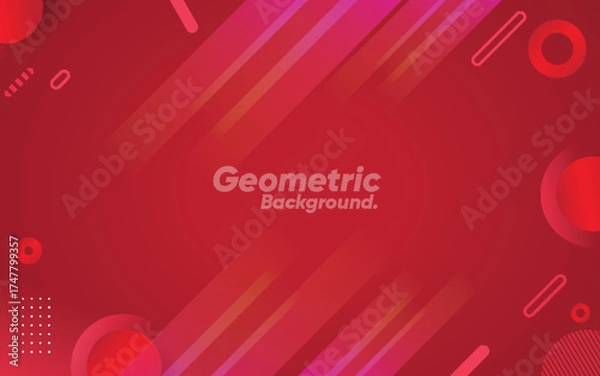 Obraz Geometric red abstract background