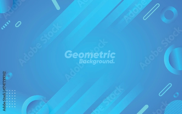 Obraz Geometric blue abstract background
