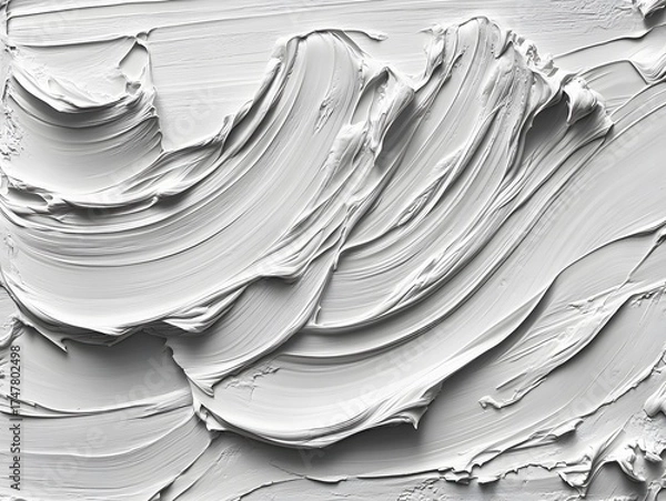 Obraz Abstract White Paint Texture Swirls Background