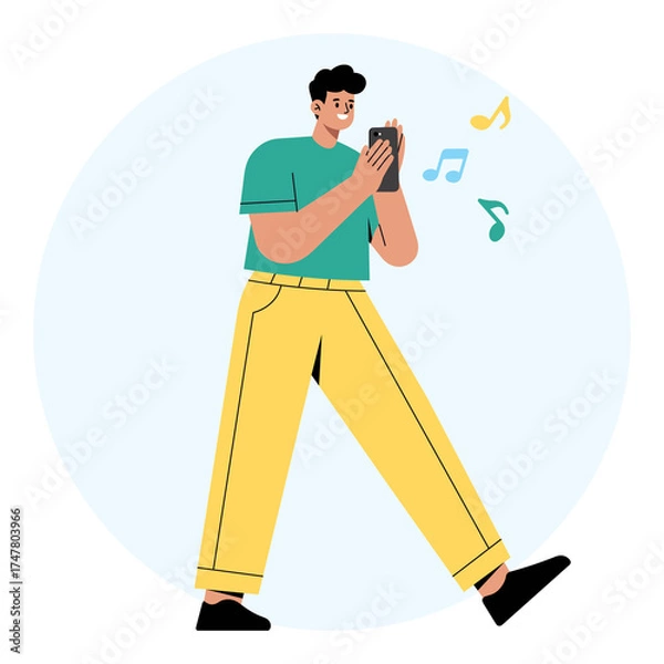 Fototapeta Vibing with Music PNG file on transparent background.