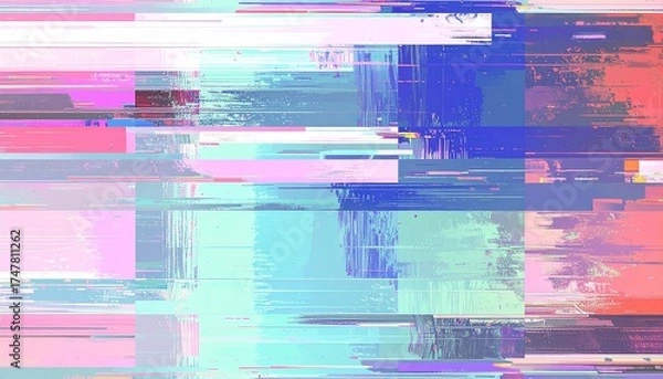 Obraz Vibrant Wavy Glass Texture with Reflections and Iridescent Light Abstract Background