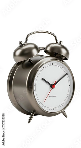 Obraz Realistic 3D Alarm Clock Transparent Background Isolated