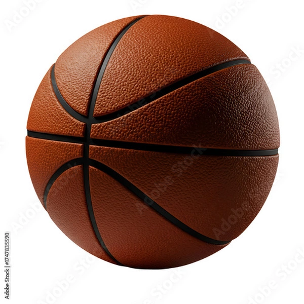 Obraz Realistic 3D Basketball Isolated on Transparent Background