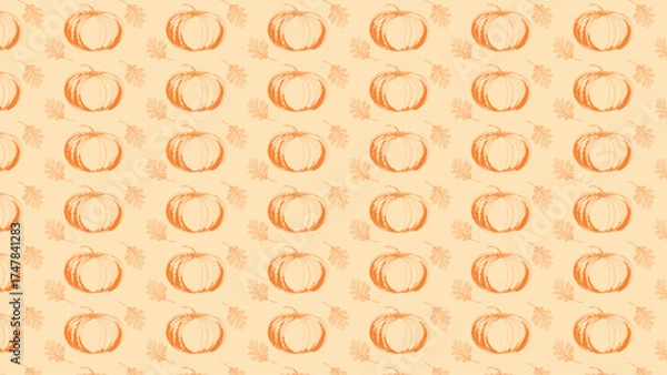 Obraz seamless background with pumpkins