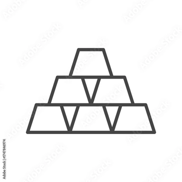 Obraz Six gold bars vector icon in flat style