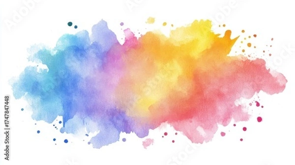 Obraz Vibrant abstract rainbow watercolor splash, National Clean Your Virtual Desktop Day
