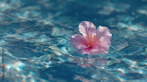 Obraz Pink Cherry Blossom on Water Surface