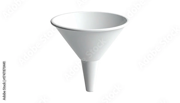 Fototapeta 3D render of a white conical funnel against a black background
