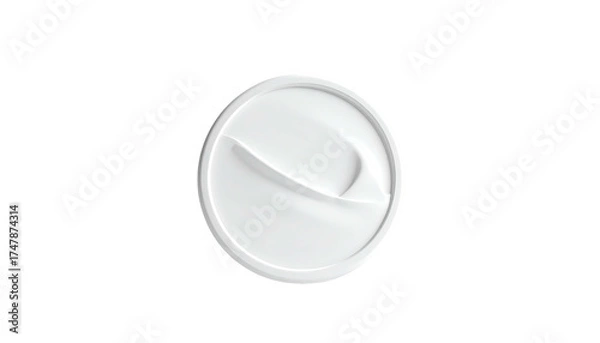 Fototapeta Top-down shot of a white circular container with a creamy swirl