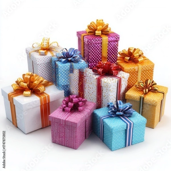 Fototapeta gift boxes on white background