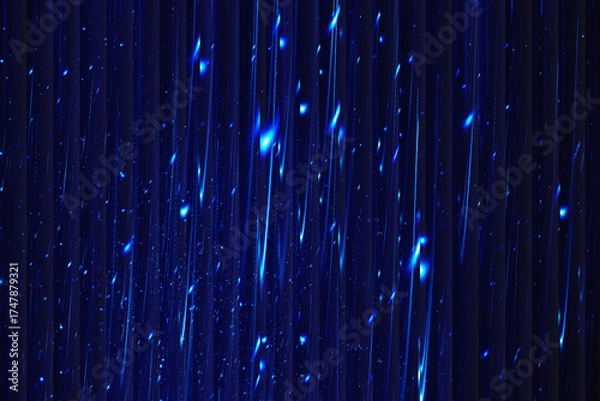 Obraz Abstract blue streaks of light against dark vertical lines