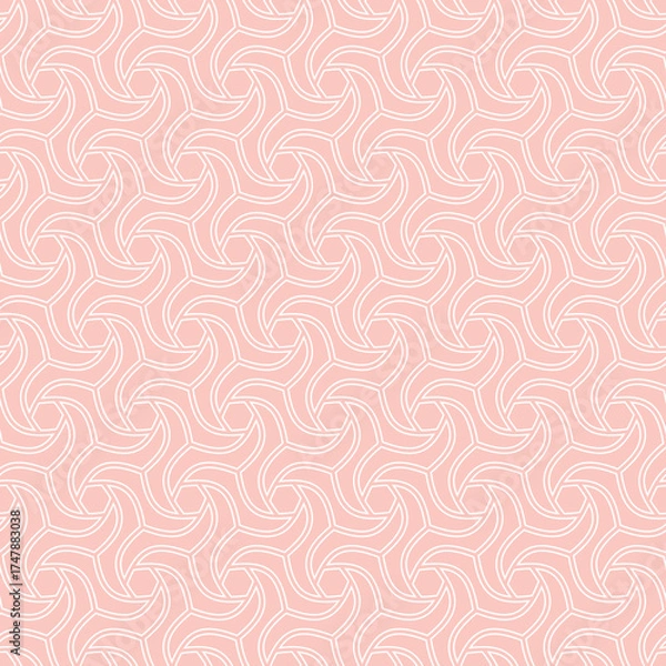 Obraz Seamless ornament. Modern wavy background. Geometric pink and white modern pattern