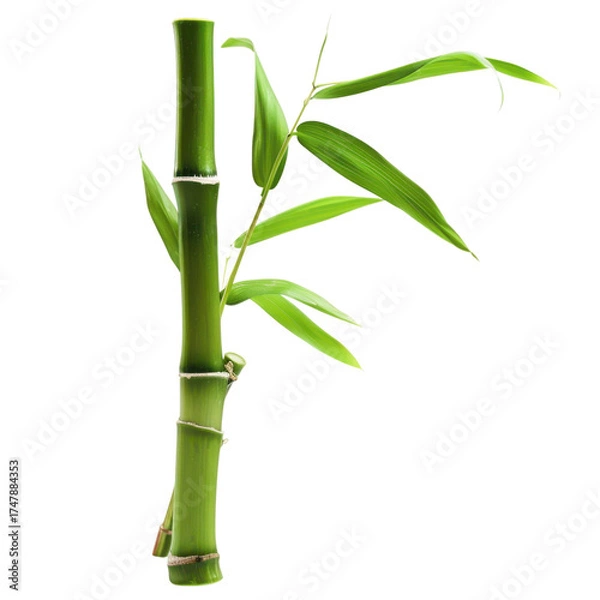 Obraz Fresh green bamboo stalk with leaves for zen designs