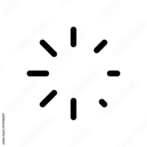 Fototapeta Loading waiting black line vector icon