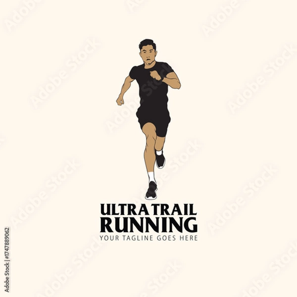 Fototapeta ultra trail run illustration background vector image