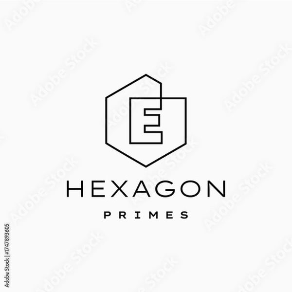 Obraz 1671_E letter hexagon