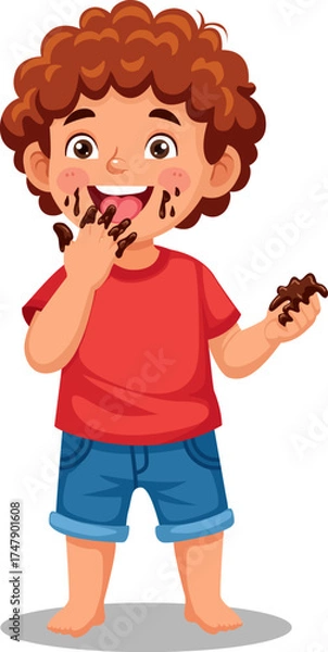 Obraz Boy eating chocolate