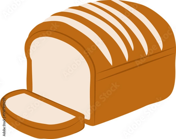 Obraz Sliced Loaf of Fresh Bread with a Golden Crust